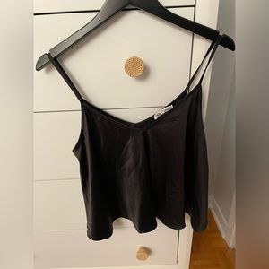 Zara black silk tank